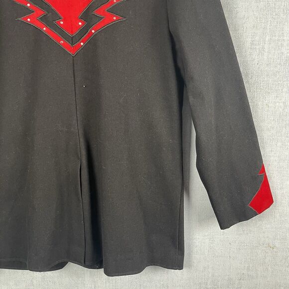 VTG Western Collection Men’s Jacket X-Large Red Suede Black Rhinestone Studded - Picture 11 of 15